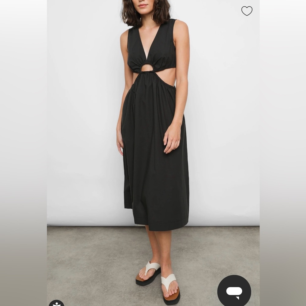 NWT Rails Rizo Black Midi Cut-Out Dress size Large